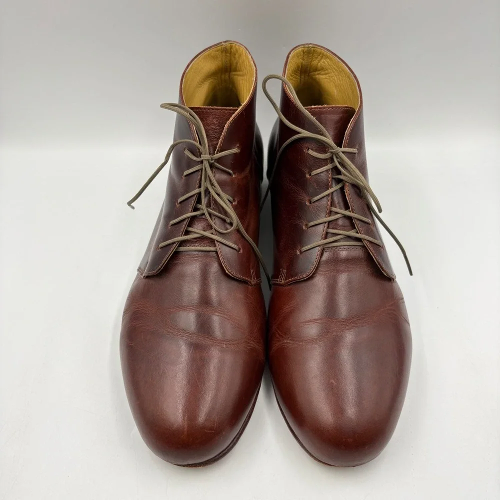 Nisolo Emilio Chukka Boots Mens 10.5 Brown Leather Lace Up Good Handcrafted